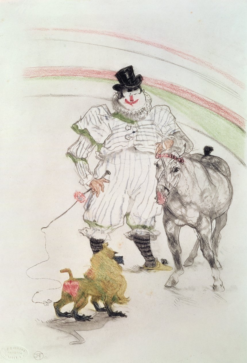 Sirkte: at ve maymun gösterisi, 1899 (tebeşir, boya kalemi ve grafit) by Henri de Toulouse Lautrec