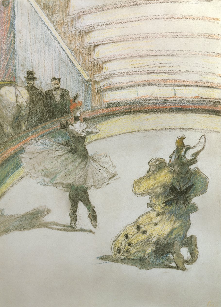 Sirkte perde çağrısı (pastel) by Henri de Toulouse Lautrec