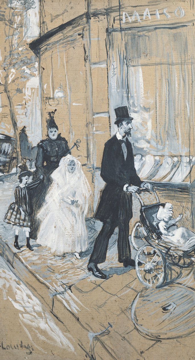 İlk Komünyon Günü, 1888 (karton üzerine grisaille) by Henri de Toulouse Lautrec