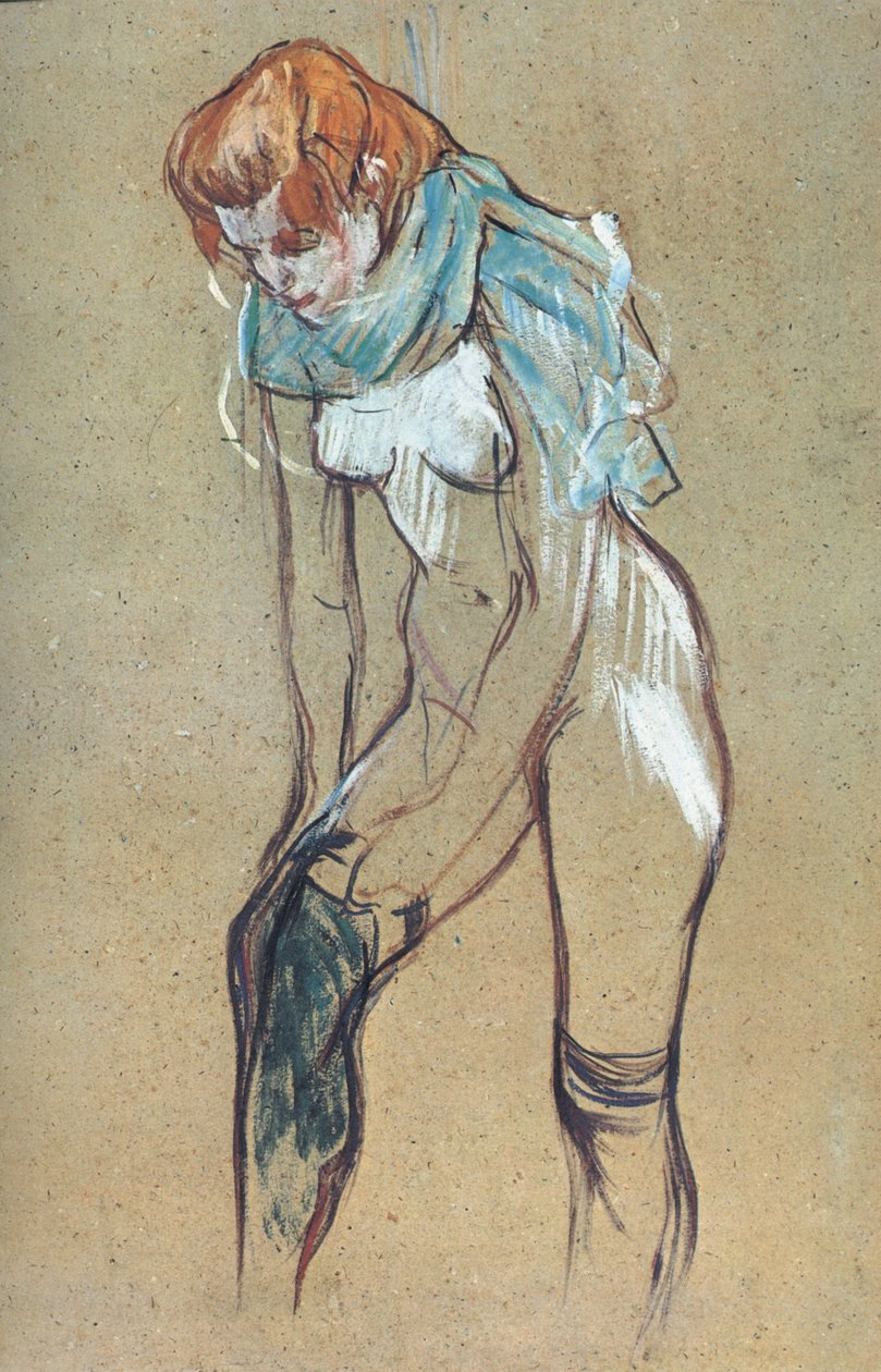 Çorap giyen kadın by Henri de Toulouse Lautrec