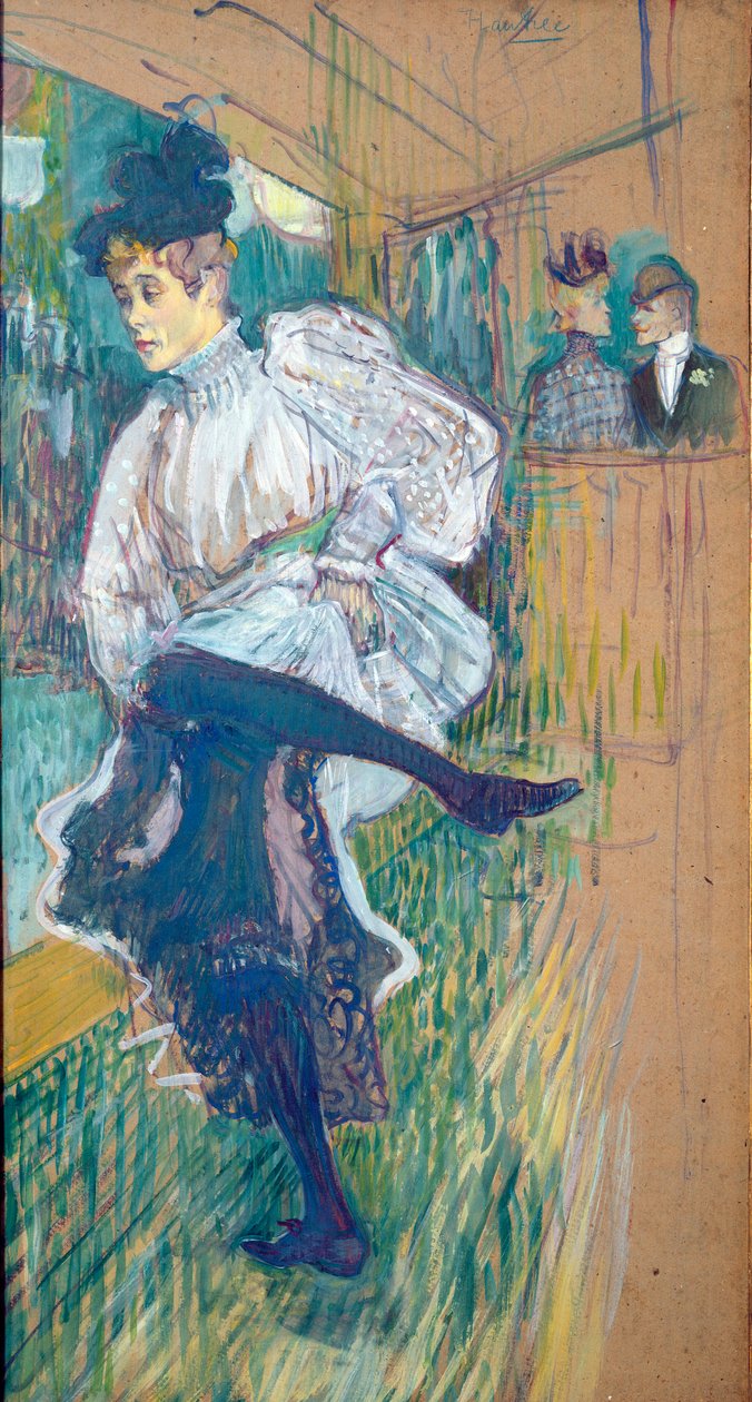 Jane Avril (1868-1943) Dans, 1892 dolayları (kart üzerine yağlı boya) by Henri de Toulouse Lautrec