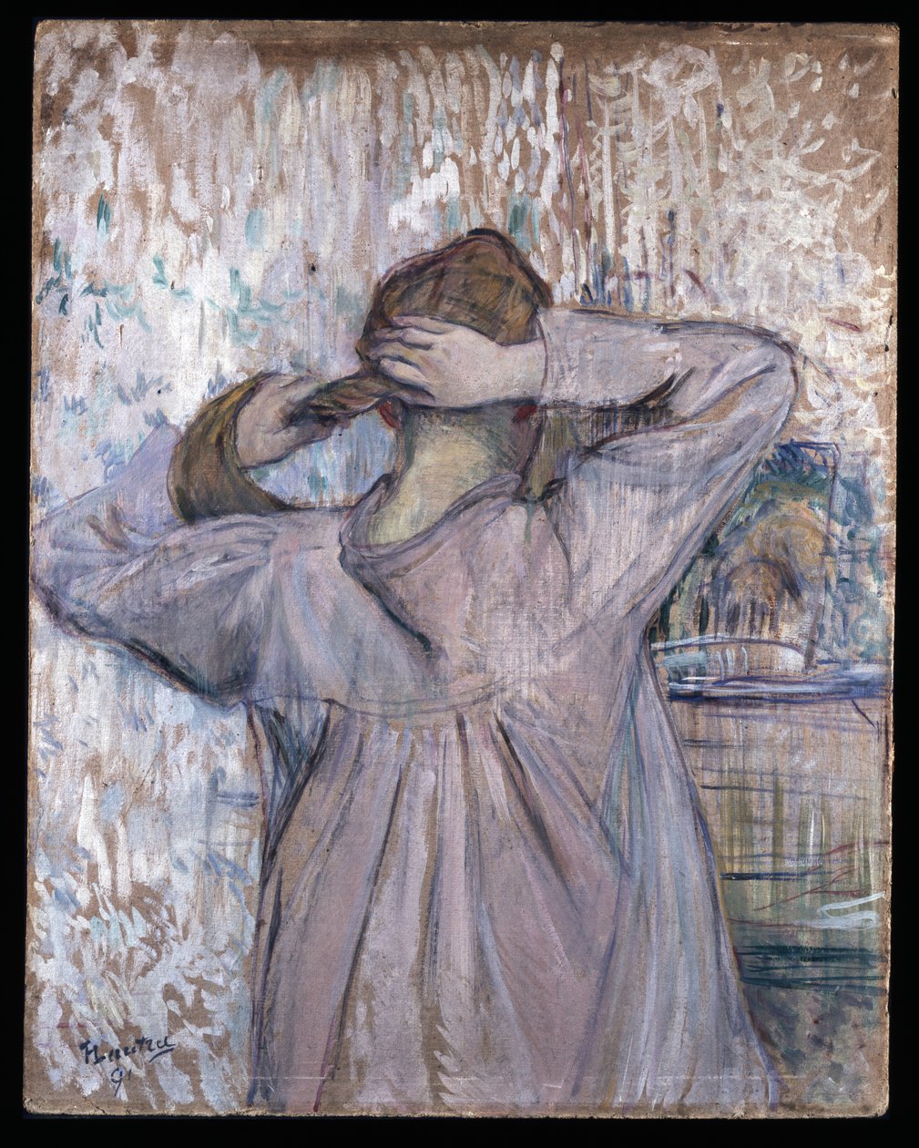 La Toilette, 1891 (kart üzerine kağıt üzerine yağlı boya) by Henri de Toulouse Lautrec