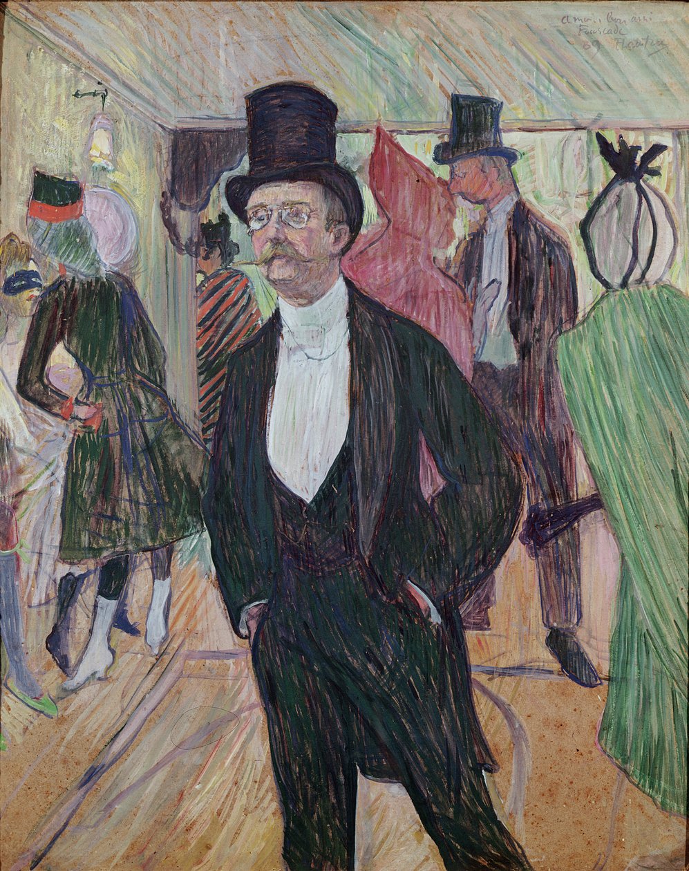 Mösyö Fourcade, 1889 (karton üzerine guaj ve pastel) by Henri de Toulouse Lautrec