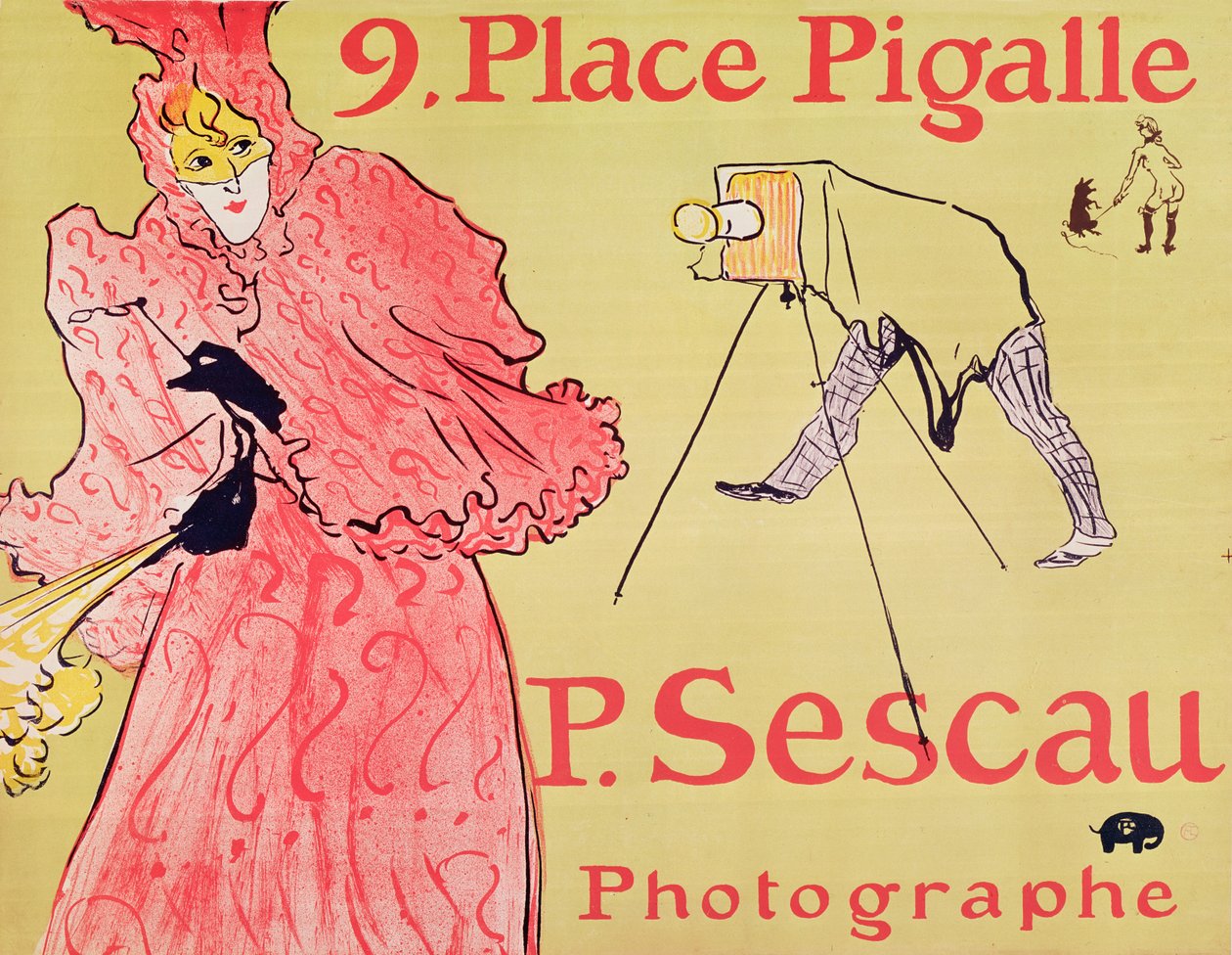 P. Sescau Photographe (poster), 1894 (fırça, pastel boya ve sıçrama tekniği ile beş renkli baskılı litografi) by Henri de Toulouse Lautrec