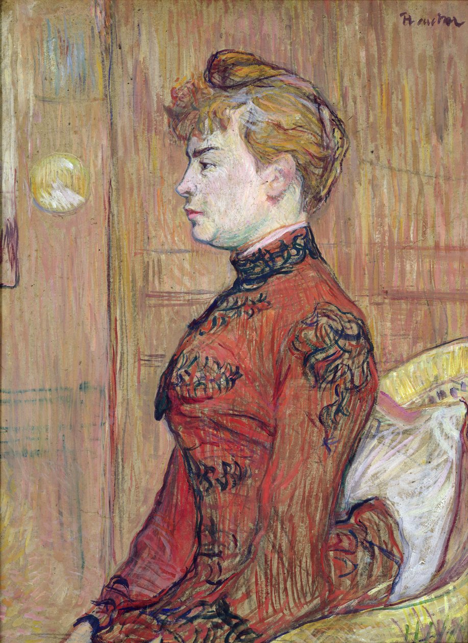 Profildeki Bir Kadının Portre Çalışması, 1890 (karton üzerine pastel ve guaş) by Henri de Toulouse Lautrec