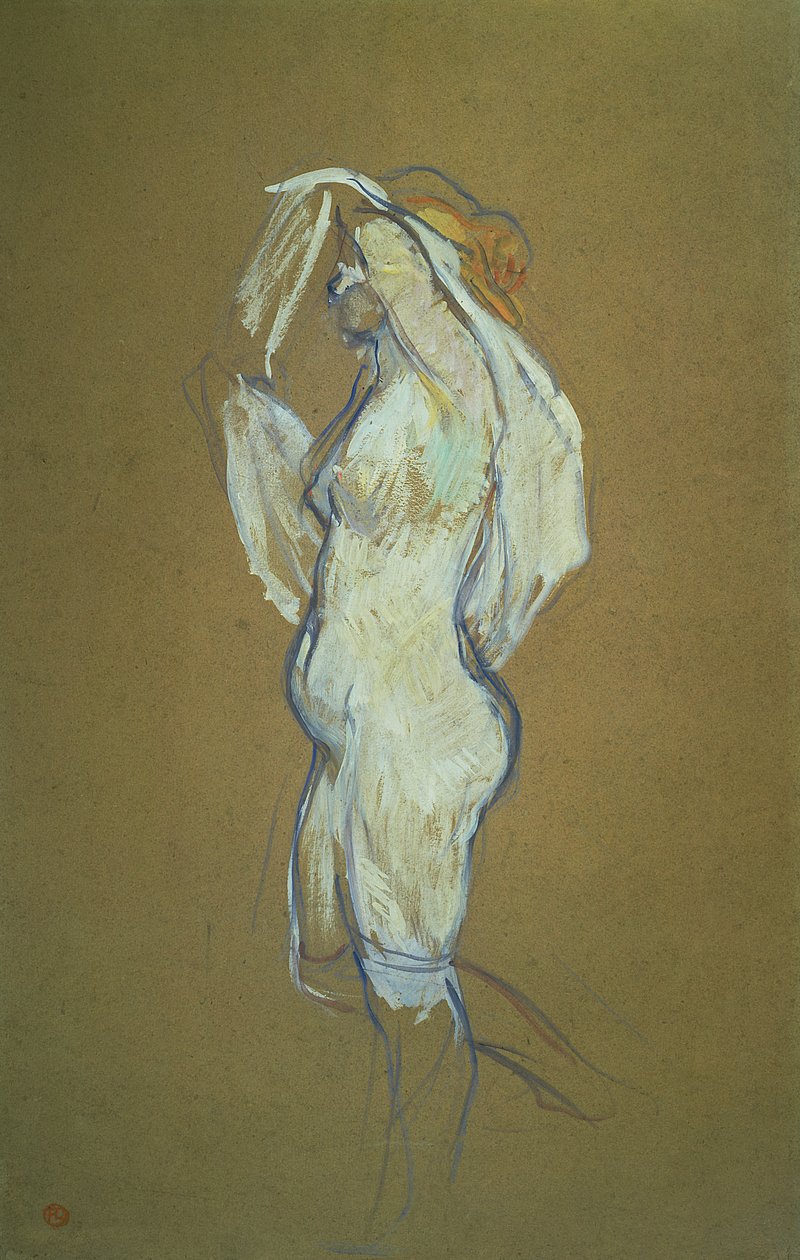 Gömleğini Kaldıran Kadın, 1896 (karton üzerine yağlı boya) by Henri de Toulouse Lautrec