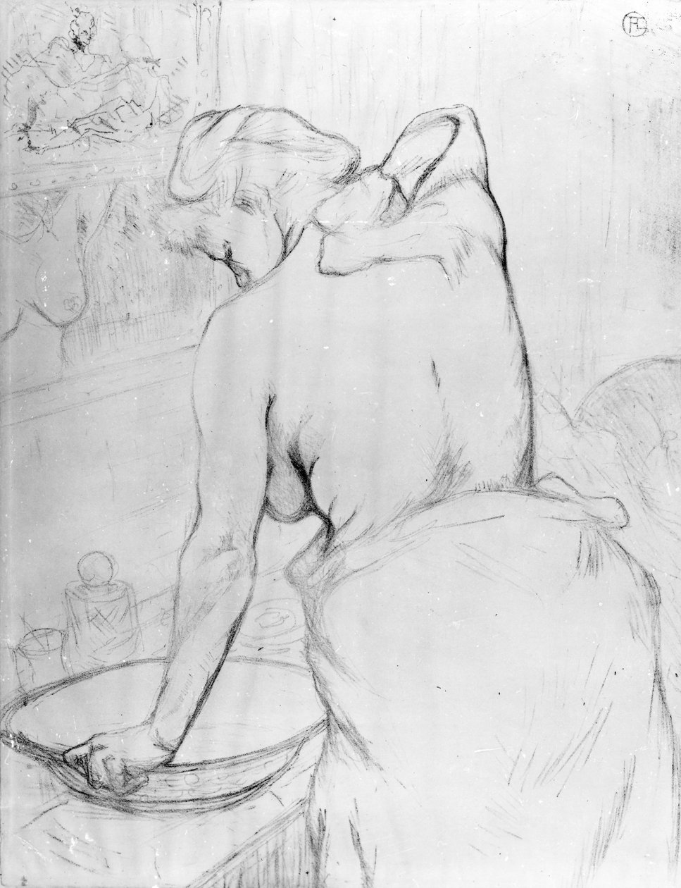 Lavaboda yıkanan kadın, 1896 by Henri de Toulouse Lautrec