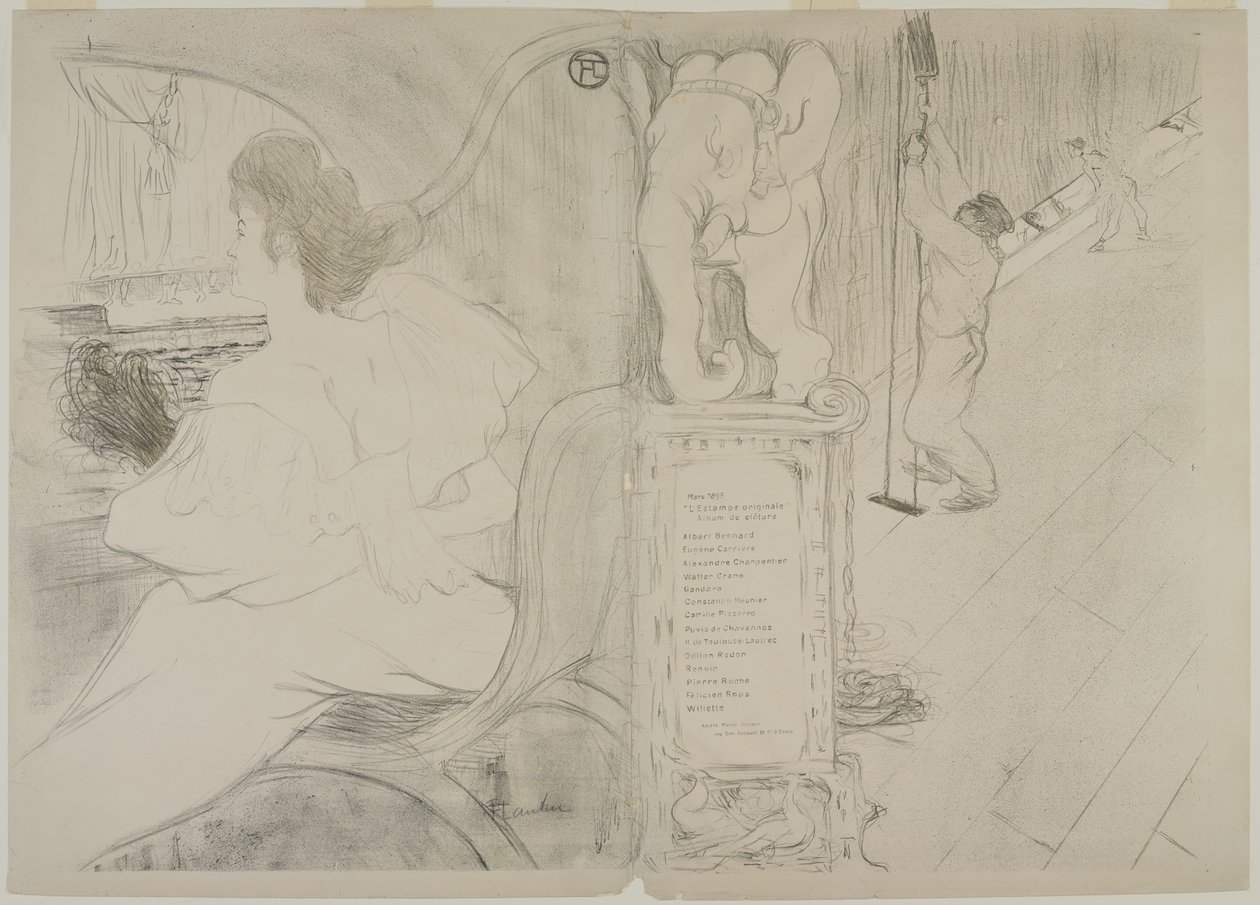 Orijinal baskı için kapak, 1895 (dokuma kağıt üzerine renkli lito) by Henri de Toulouse Lautrec