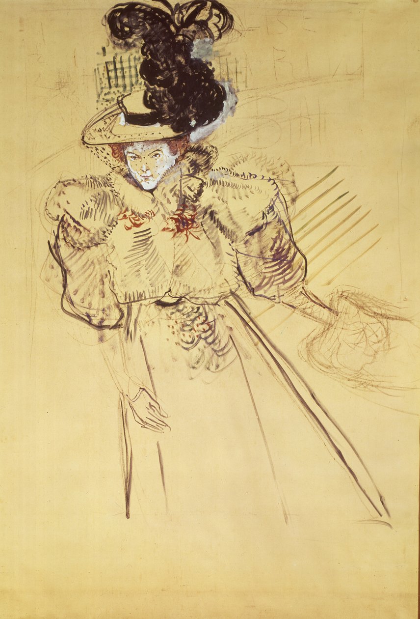 La Revue Blanche, 1895 (kart üzerinde yağlı boya) by Henri de Toulouse Lautrec