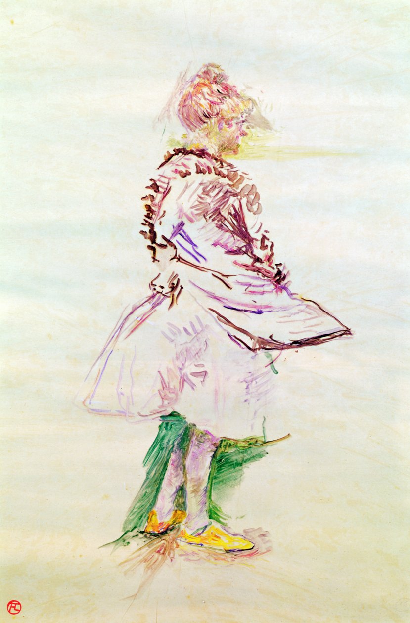 Ayakta Dansçının Profili, 1887 (tahta üzerine yağlı boya) by Henri de Toulouse Lautrec