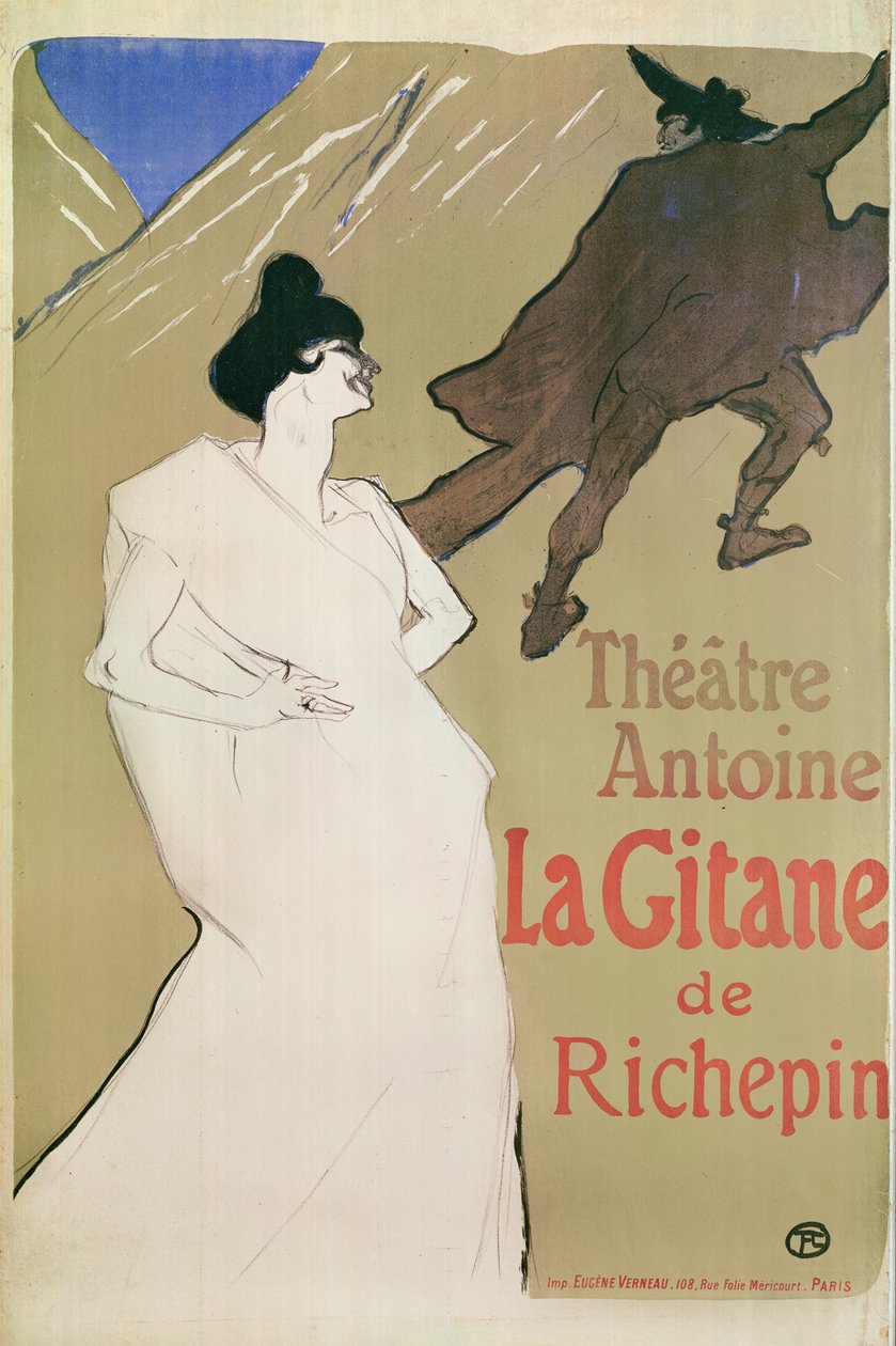 Antoine Tiyatrosu, Gitane, Richepin (afiş), 1900 (litografi) by Henri de Toulouse-Lautrec