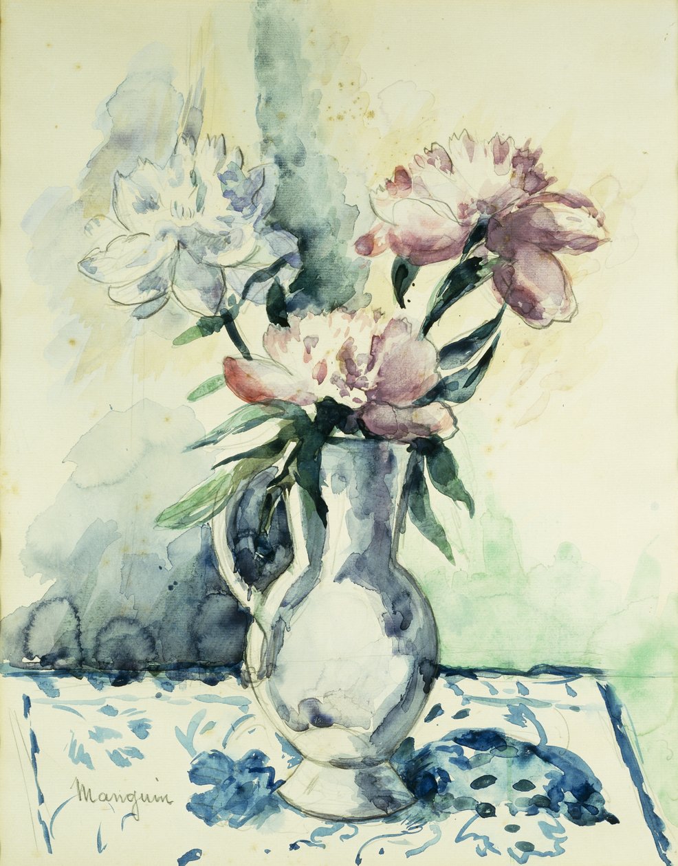 şakayık buketi; şakayık buketi by Henri Charles Manguin