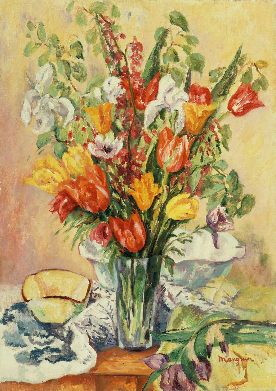 İris ve Laleler by Henri Charles Manguin