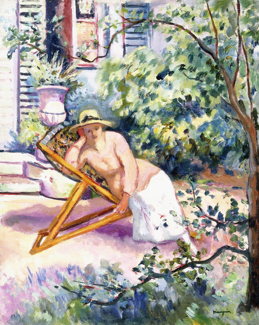 Jeanne Neuilly'deki Bahçede by Henri Charles Manguin