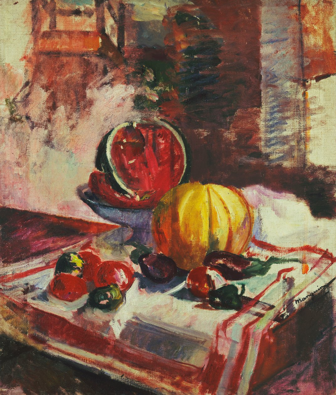 Karpuzlu Natürmort; Nature morte a la Pasteque by Henri Charles Manguin