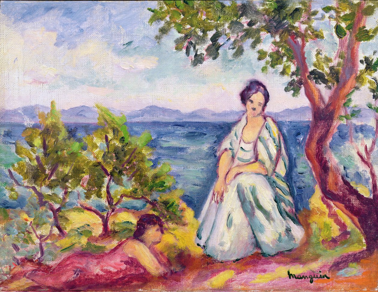 Suyun Yanında İki Figür by Henri Charles Manguin