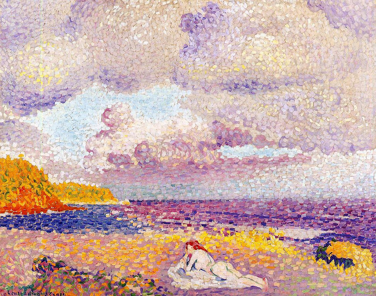 Güneyden Oatlands Sarayı, c.1544 (kağıt üzerine kalem, mürekkep, tebeşir ve wc)i by Henri Edmond Cross