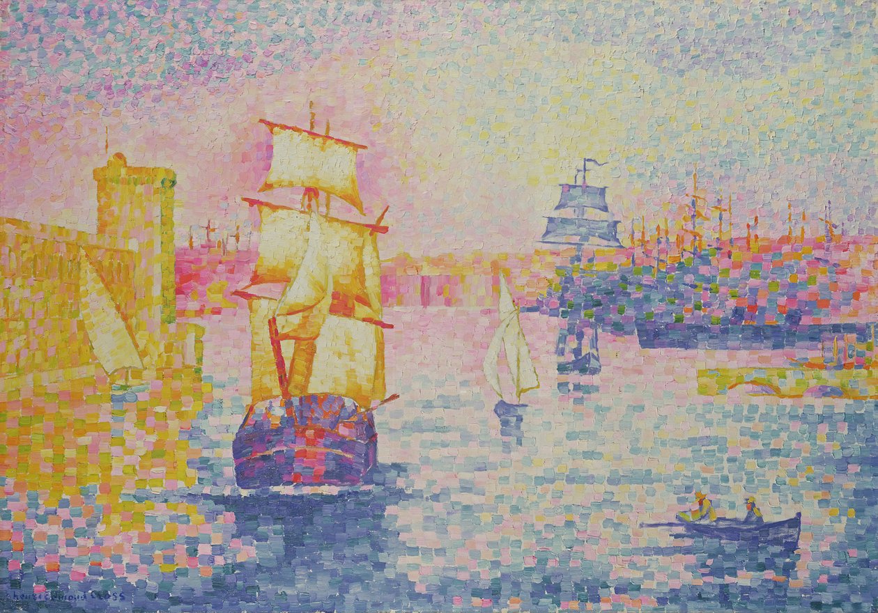 ಮಾರ್ಸಿಲ್ಲೆಸ್ ಬಂದರು, c.1909 ಟರ್ಕ್ by Henri Edmond Cross