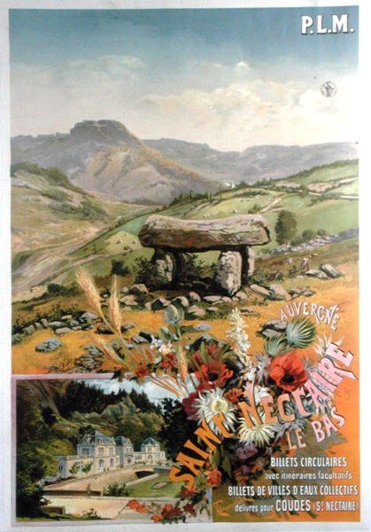 Poster reklam Saint Nectaire le bas, Auvergne (renkli taş) by Henri Garnier Tanconville