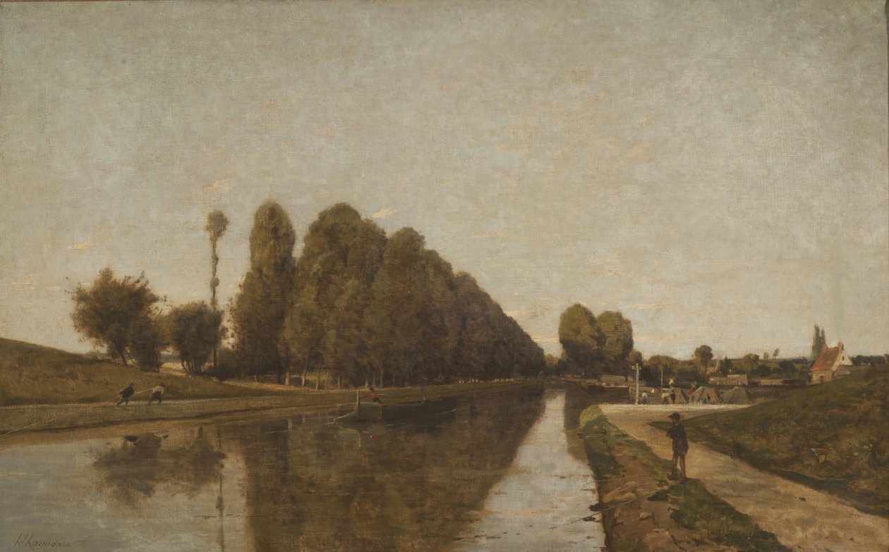 Briare Kanalı (tuval üzerine yağlı boya) by Henri Joseph Harpignies