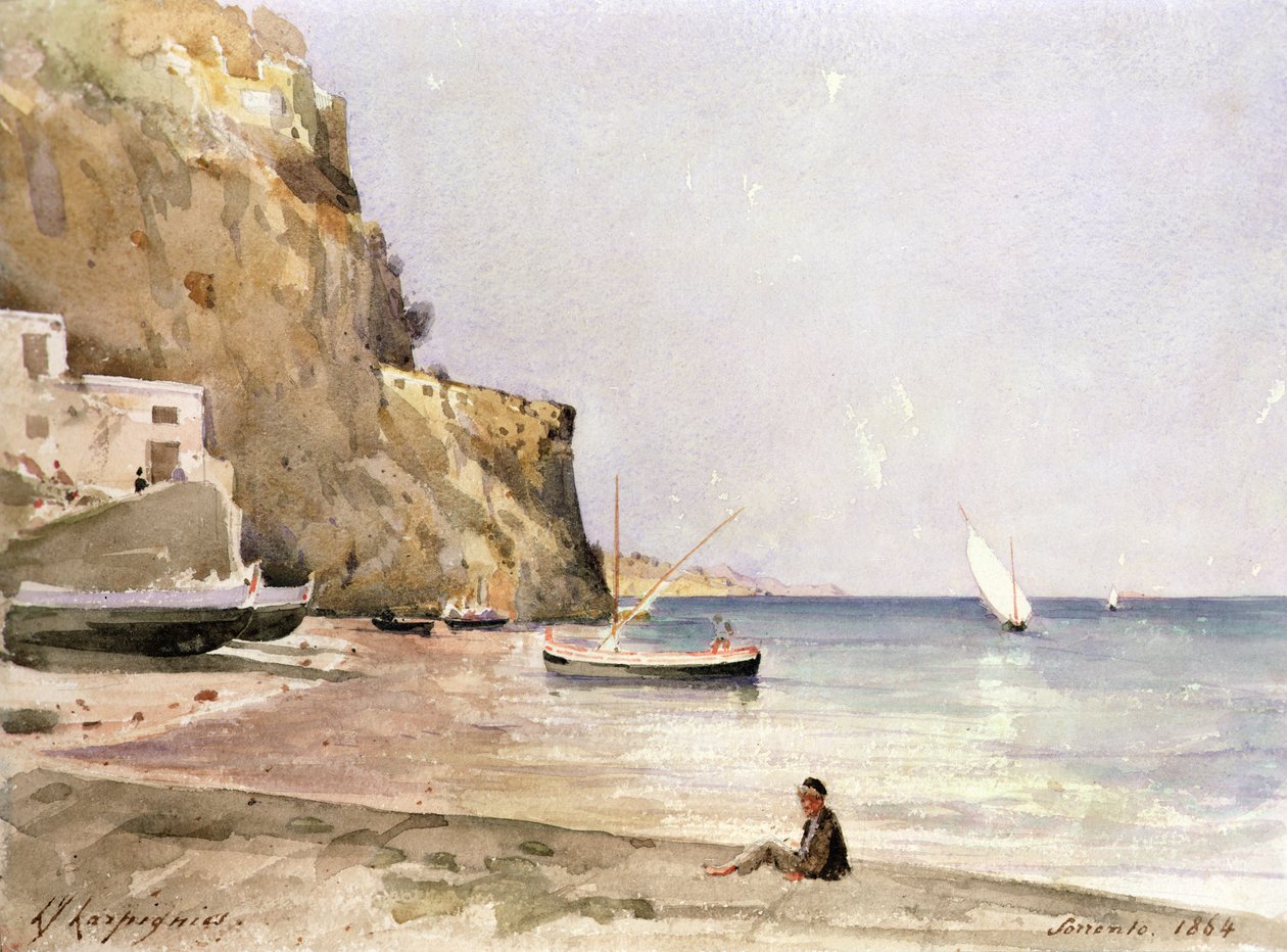 Sorrento limanı by Henri Joseph Harpignies