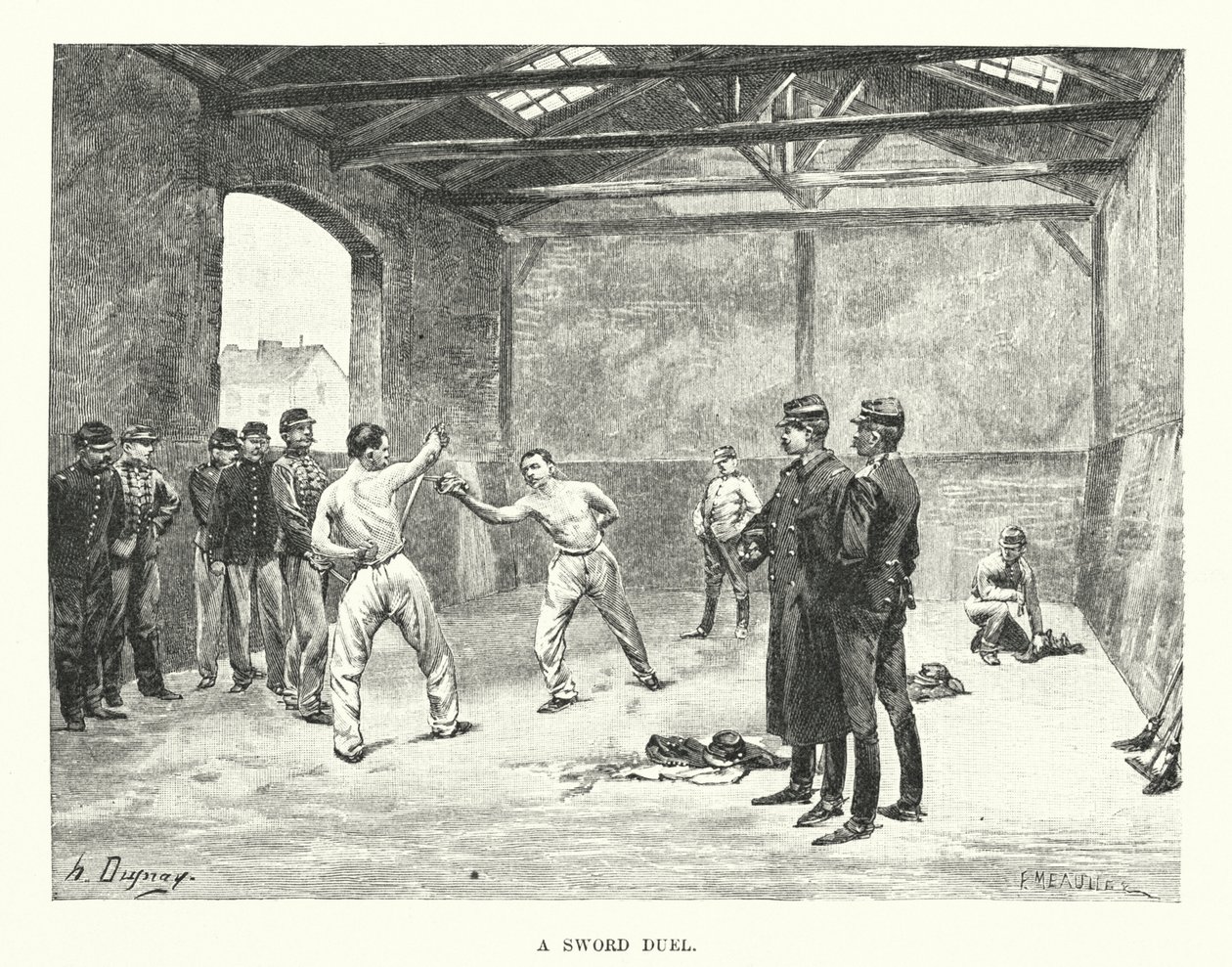 Bir Kılıç Düellosu (gravür) by Henri-Louis Dupray