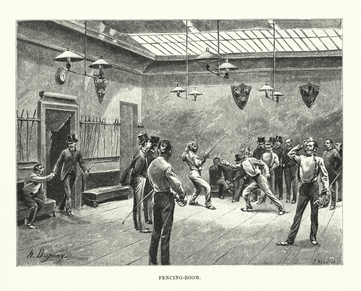 Eskrim Odası (gravür) by Henri-Louis Dupray