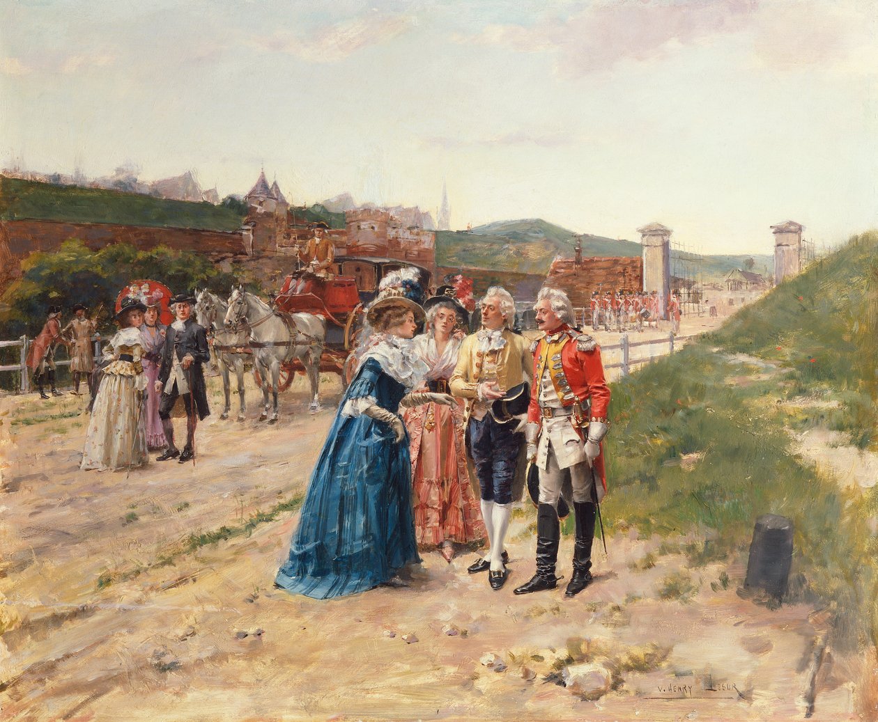 Giriş (panel üzerine yağlıboya) by Henri-Victor Lesur