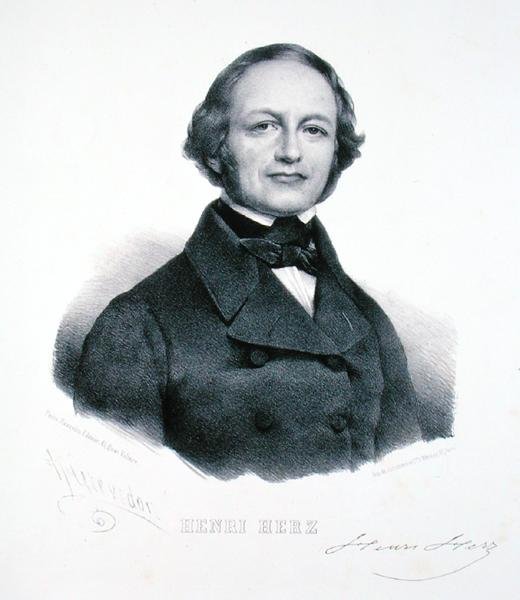 Henri Herz (1803-88) (gravür) by Henri (after) Grevedon