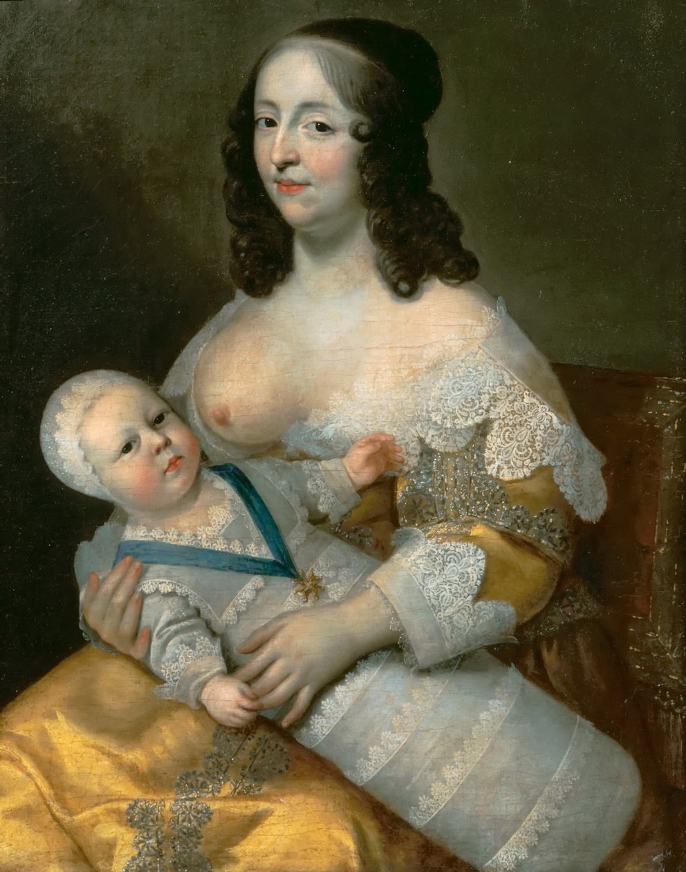 Louis XIV, hemşiresi Longuet de La Giraudière ile bebekken by Henri Beaubrun