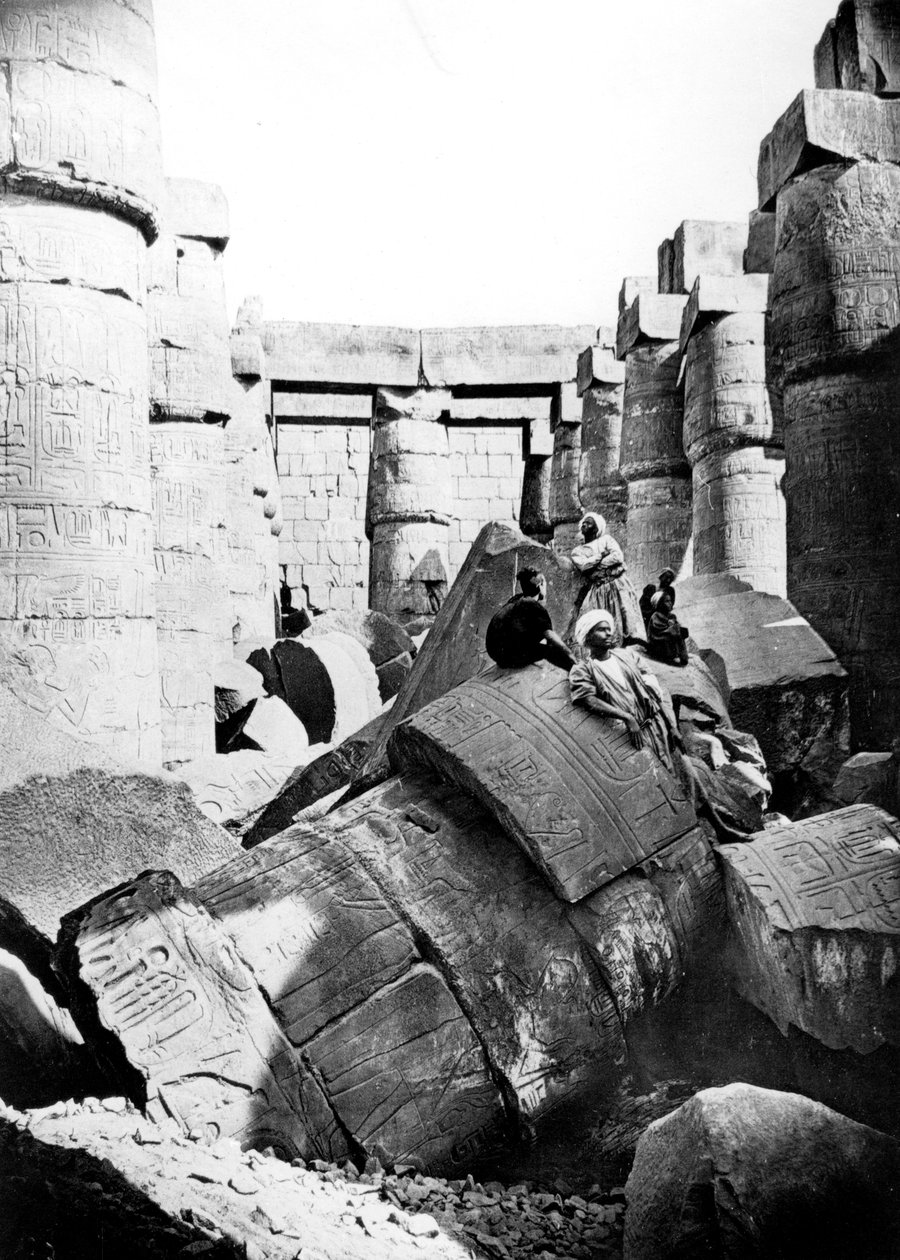 Tapınağın içi, Karnak, Nubia, Mısır, 1887 by Georges Henri Bechard