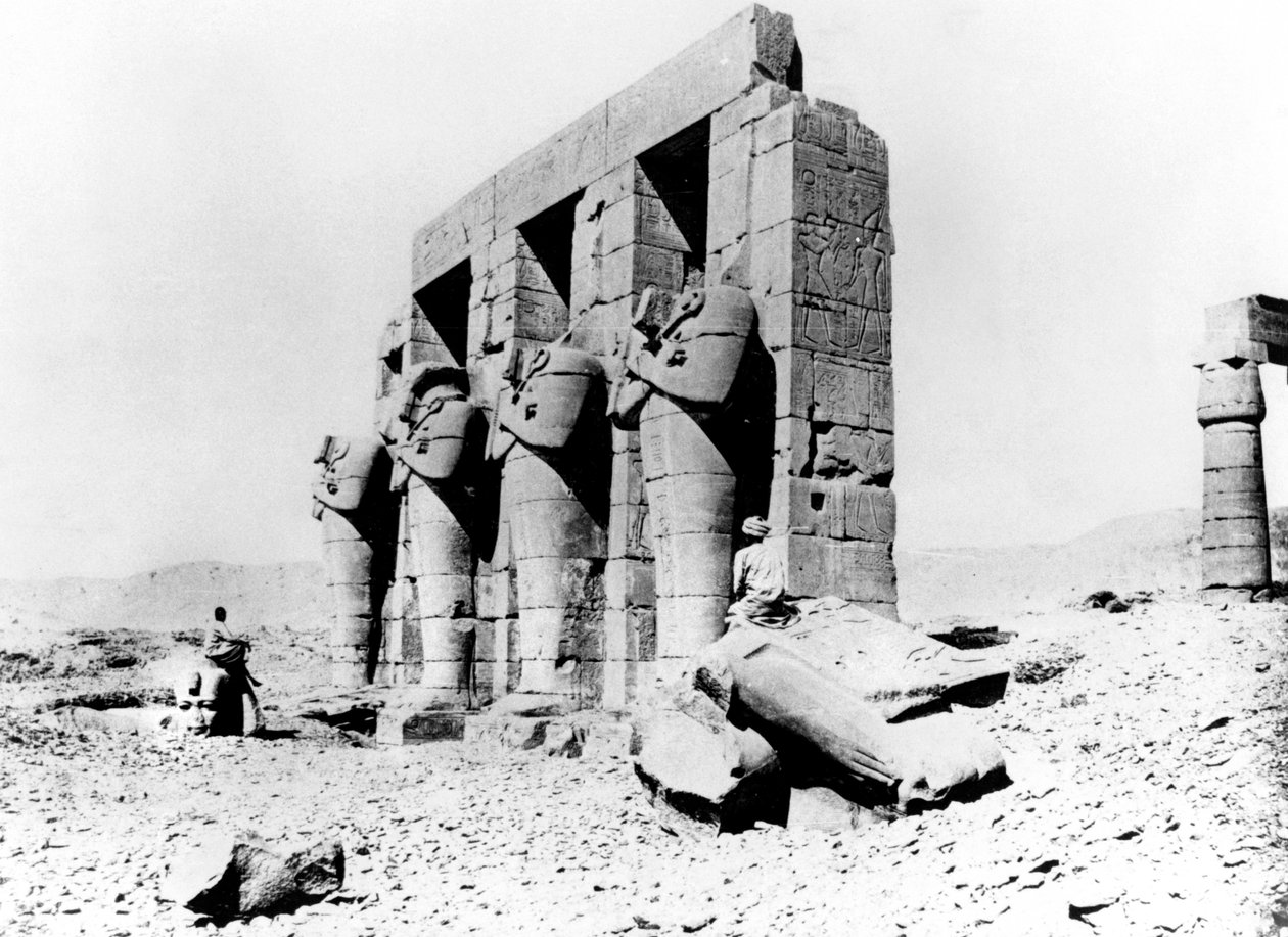 Tapınak kalıntıları, Nubia, Mısır, 1887 by Georges Henri Bechard