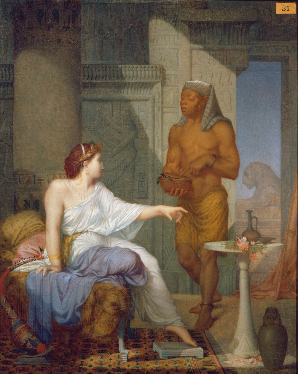 Kleopatra ve Kölesi (tuval üzerine yağlı boya) by Henri Blaise Francois Dejussieu