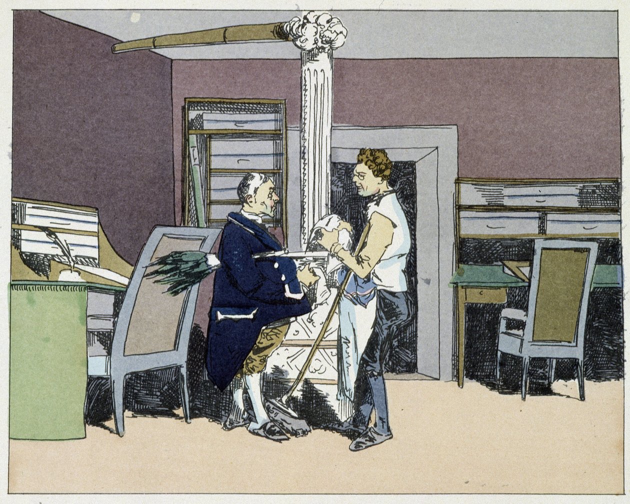 Sekiz saat: ofis çalışanları arasında kapsamlı ofisler ve siyasi tartışma - Henri Monnier tarafından “” İdari ahlak” by Henri Bonaventure Monnier