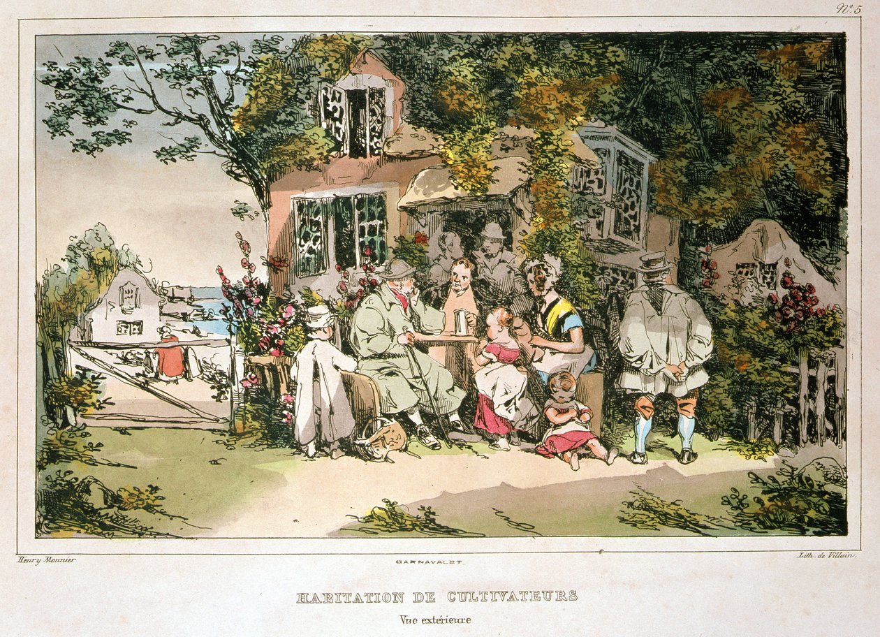 Çiftçi evi, Monnier, deb. 19. yüzyıl by Henri Bonaventure Monnier