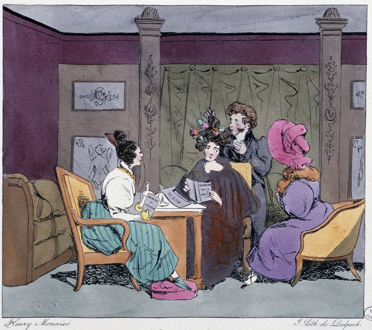 19. yüzyılda tuvalet (evde kuaför) - Henri Monnier, ed. Delpech, Paris by Henri Bonaventure Monnier