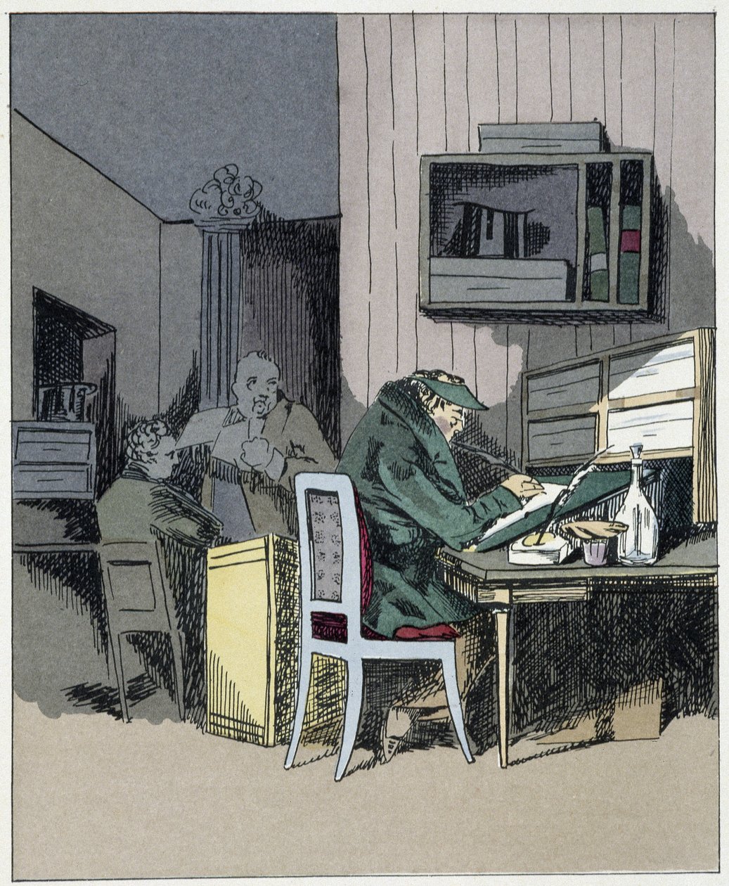 Ofis çalışanı - Henri Monnier tarafından “” İdari adetler”de by Henri Bonaventure Monnier
