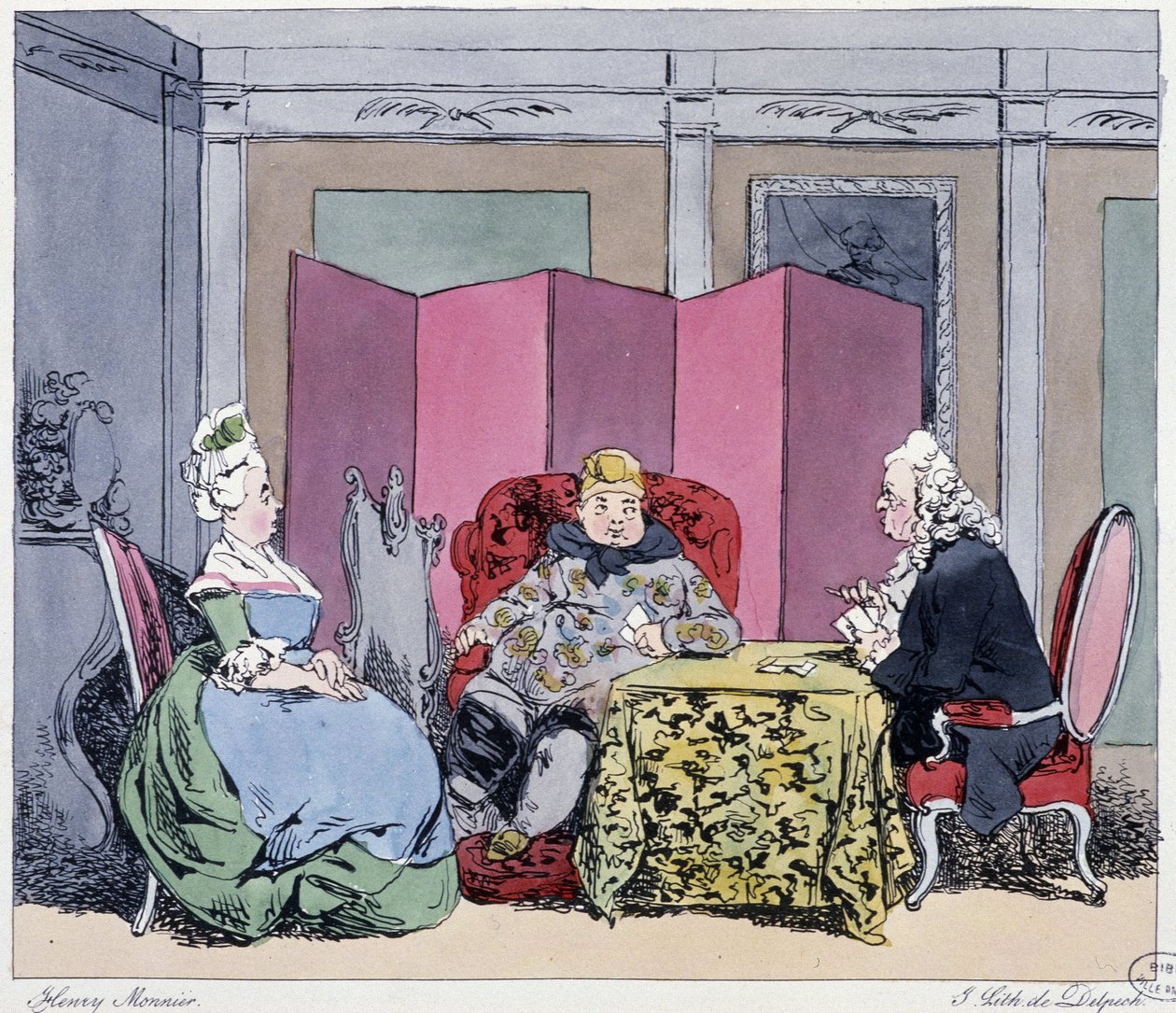 18. yüzyılda bir doktor - Henri Monnier tarafından “” Eskiden ve bugün” de, ed. Delpech, Paris by Henri Bonaventure Monnier