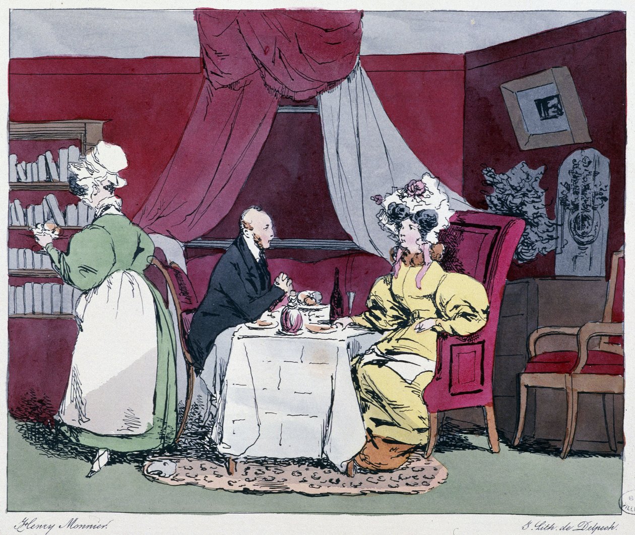 19. yüzyılda bir doktor - Henri Monnier tarafından “” Eskiden ve bugün” de, ed. Delpech, Paris by Henri Bonaventure Monnier