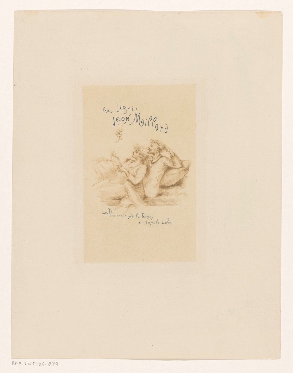 Ekslibris van Leon Maillard Ekslibris Leon Maillard (nesne üzerindeki başlık) by Henri Boutet