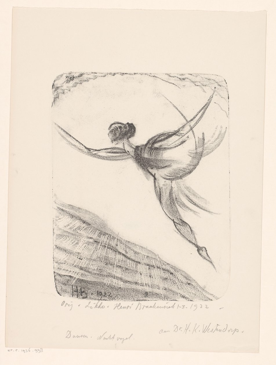 Dans etmek. Gece kuşu (nesne üzerindeki orijinal başlık) by Henri Braakensiek (signed by artist)