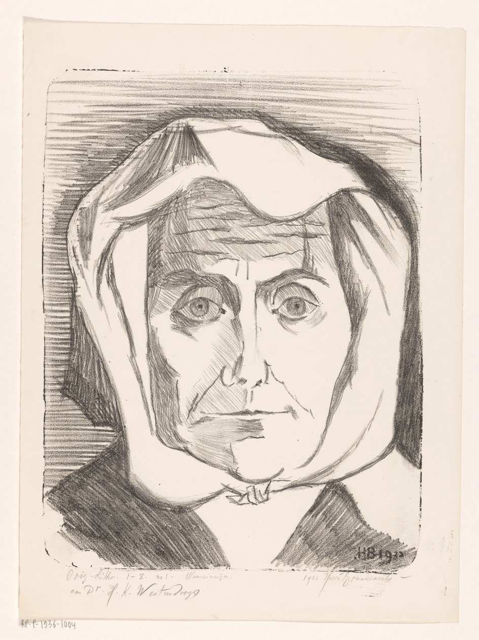 Bilinmeyen bir kadının portresi Madmen (nesne üzerinde orijinal seri başlığı) by Henri Braakensiek (signed by artist)