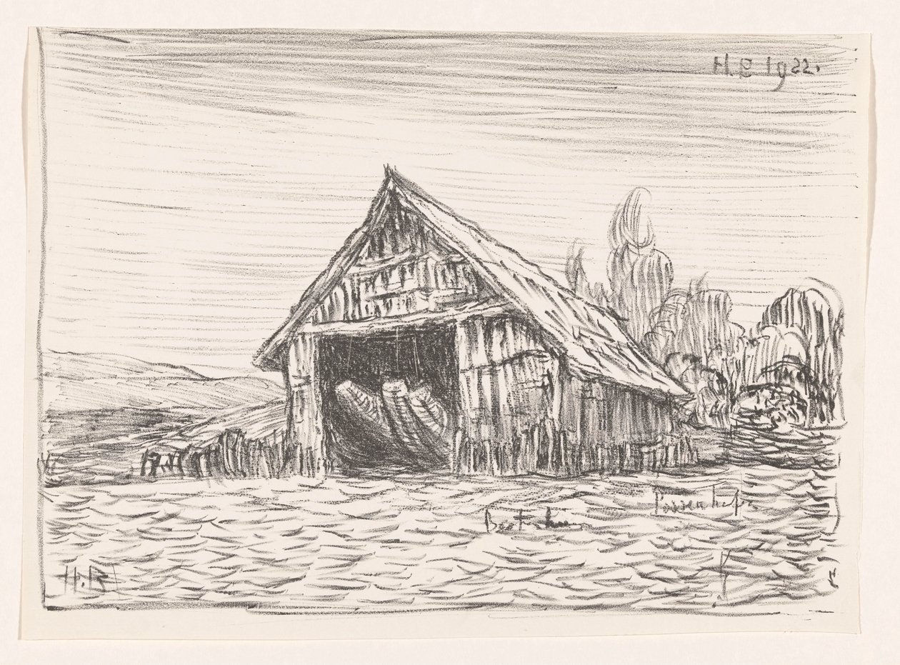 Possenhofen'deki Boothuis (nesne üzerindeki orijinal başlık) by Henri Braakensiek