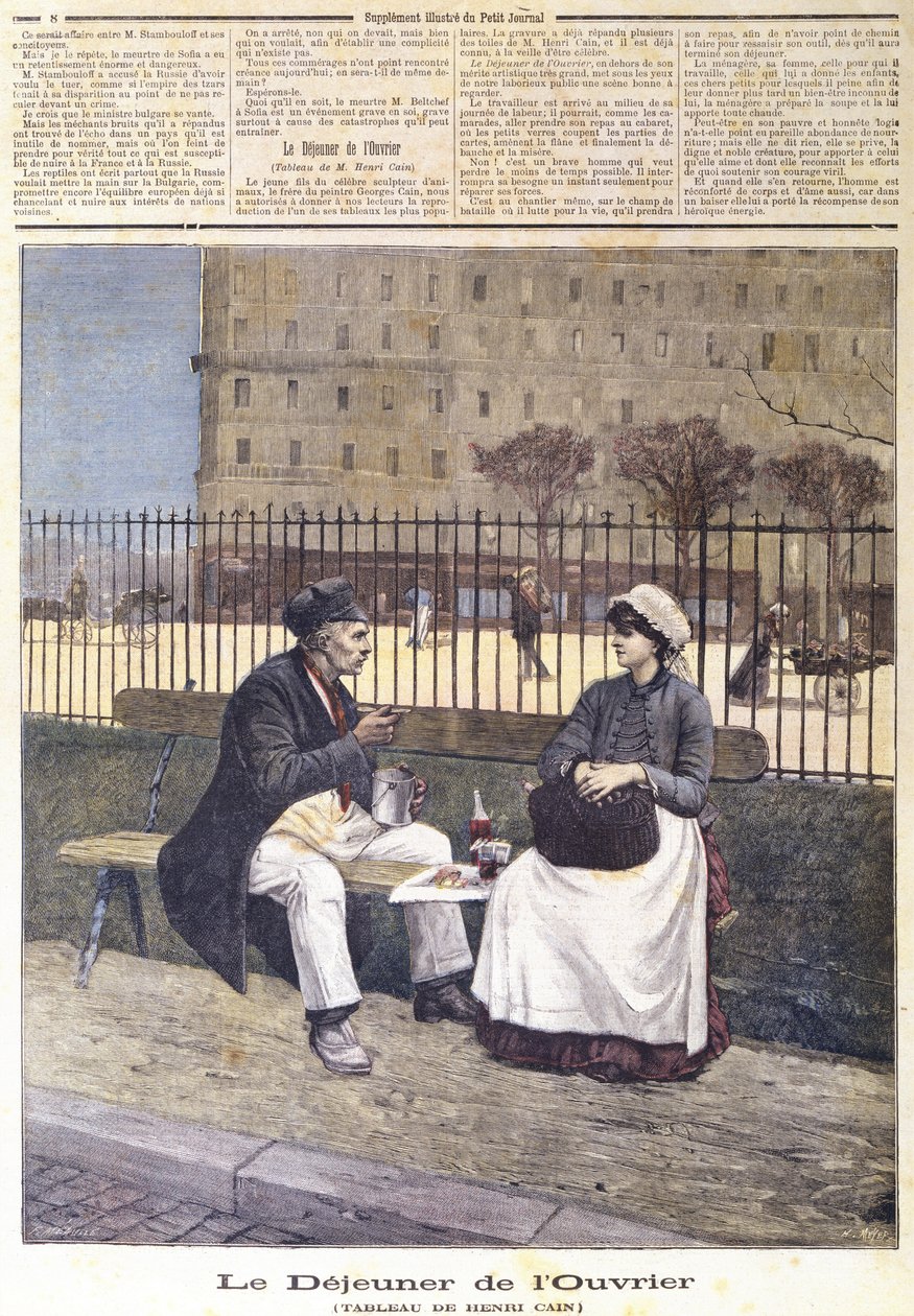 İşçi Öğle Yemeği, Le Petit Journal, 1891 by Henri Cain