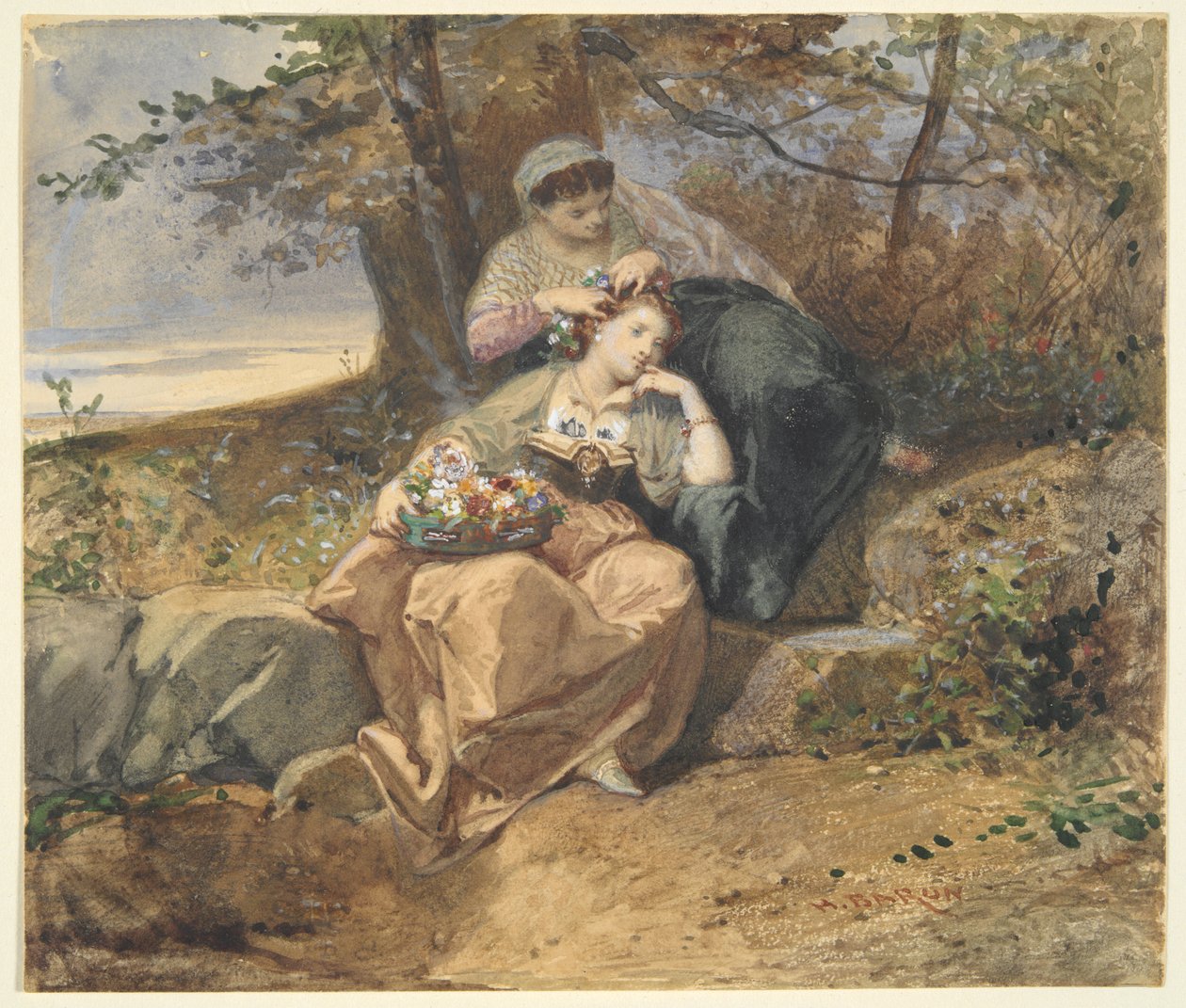 İki kadın by Henri Charles Antoine Baron