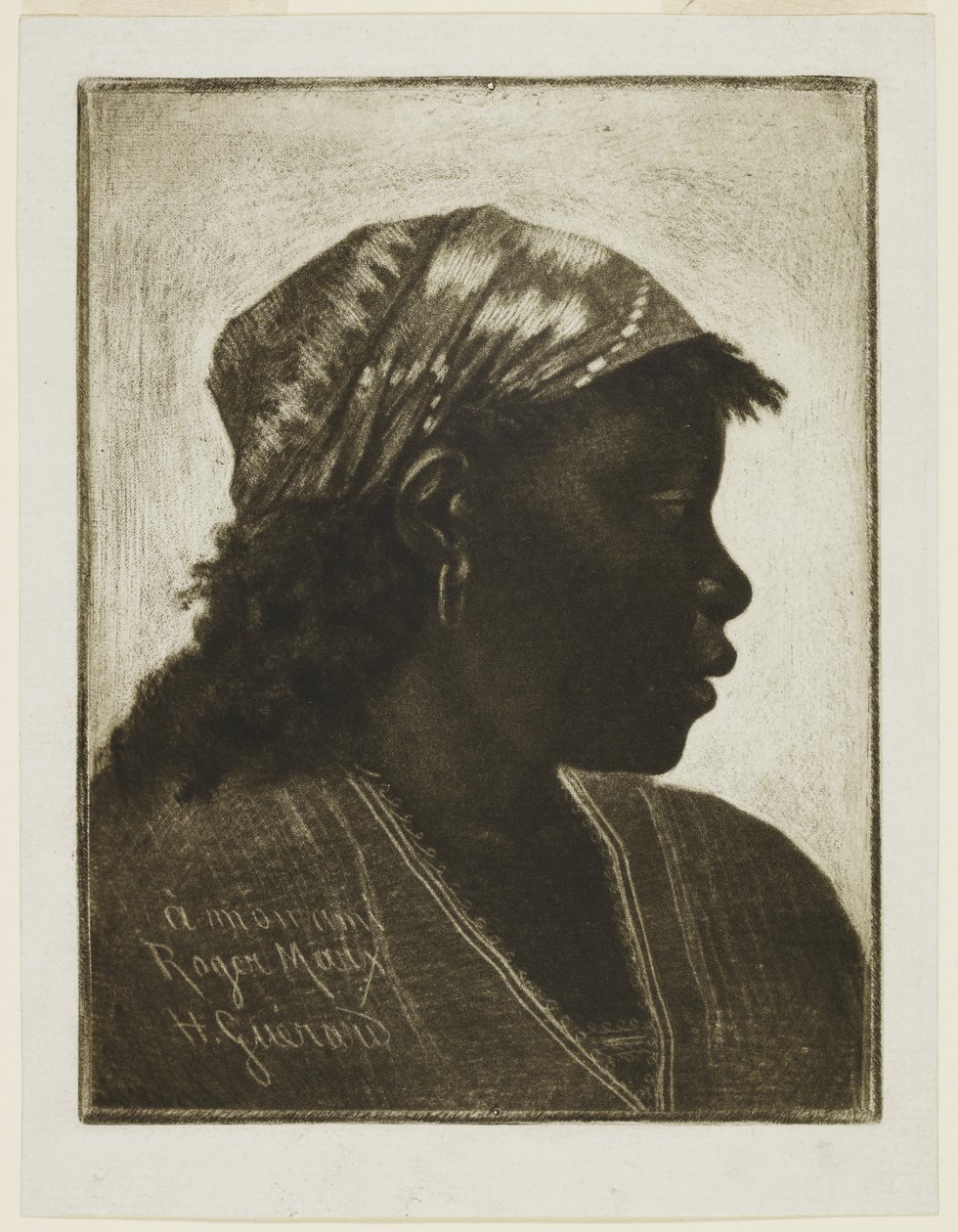 Negress Başkanı, c.1888 (mezzotint) by Henri Charles Guérard