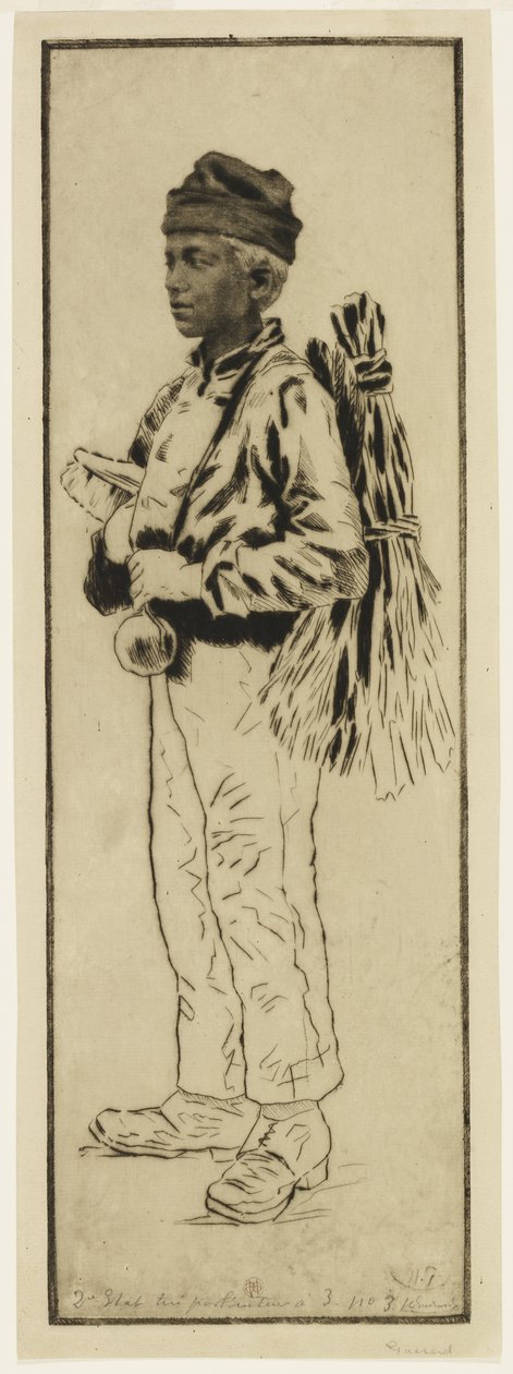 La ramoneur (Baca Temizleme), c.1890 (aşındırma ve kuru nokta) by Henri Charles Guérard