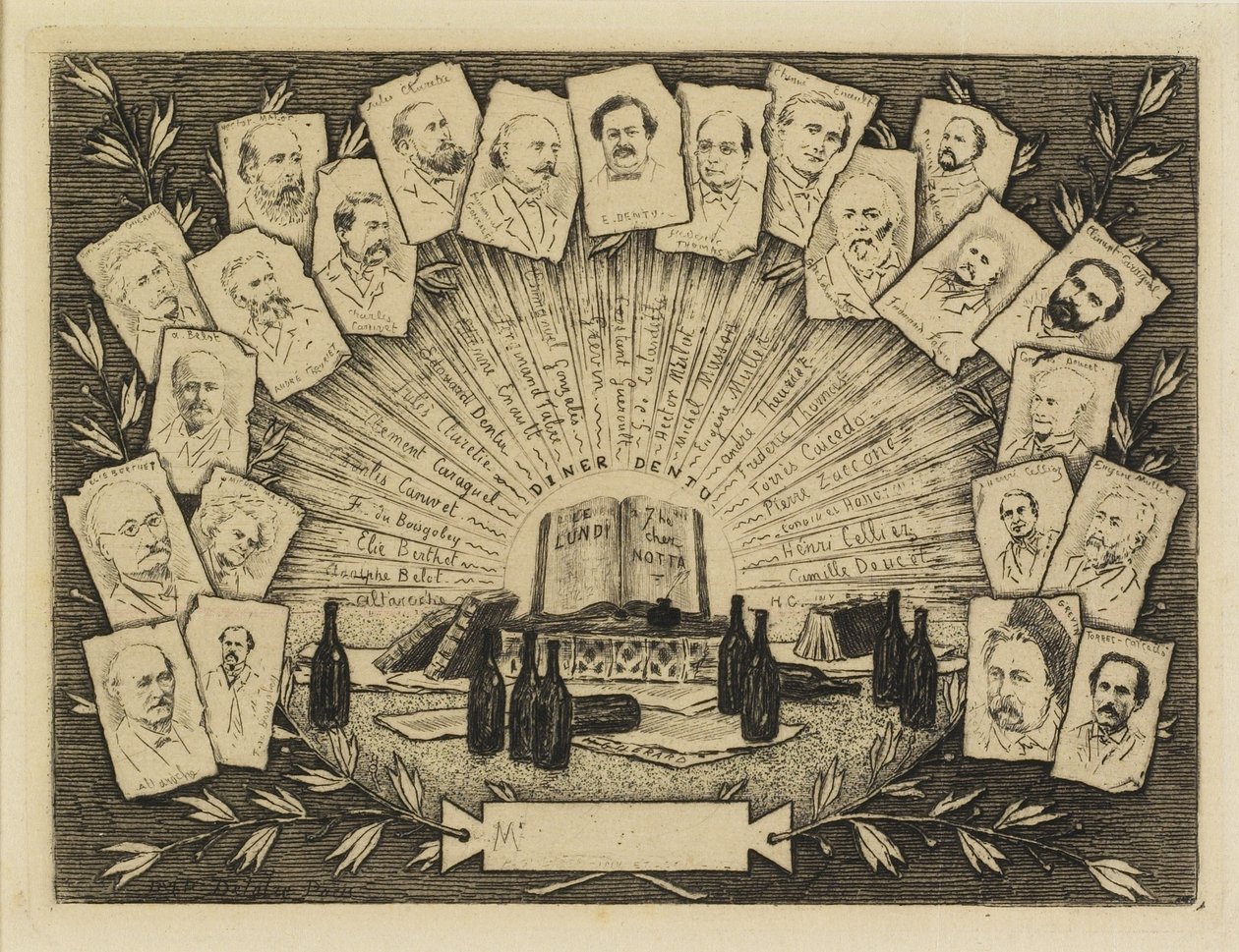 Yirmi iki portre, 1881 (gravür, kuru nokta) by Henri Charles Guérard