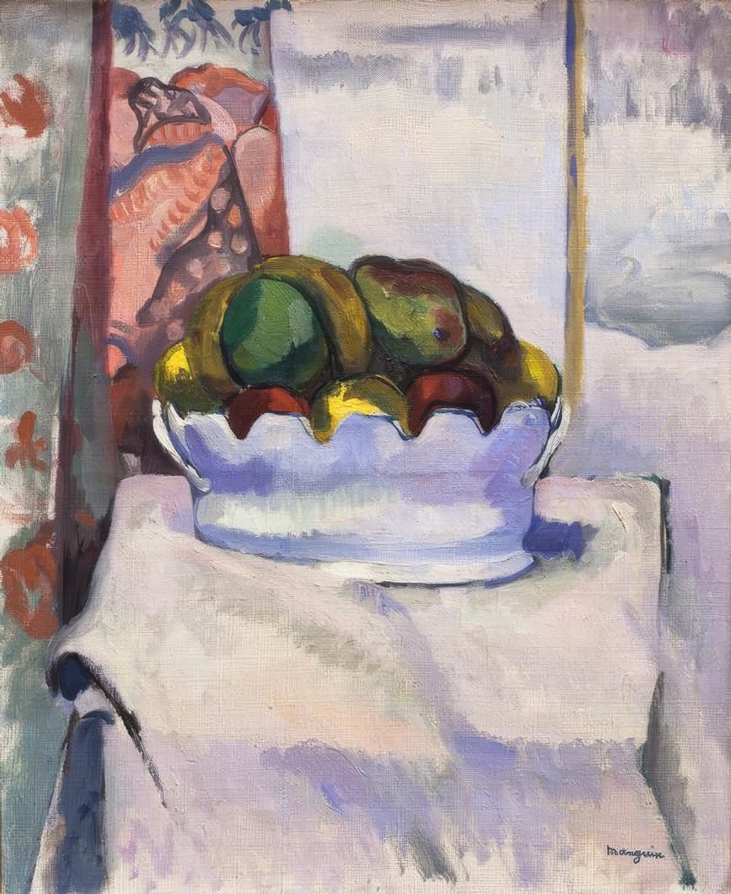 Meyveler ve moustier (kil tabaklar) by Henri Charles Manguin