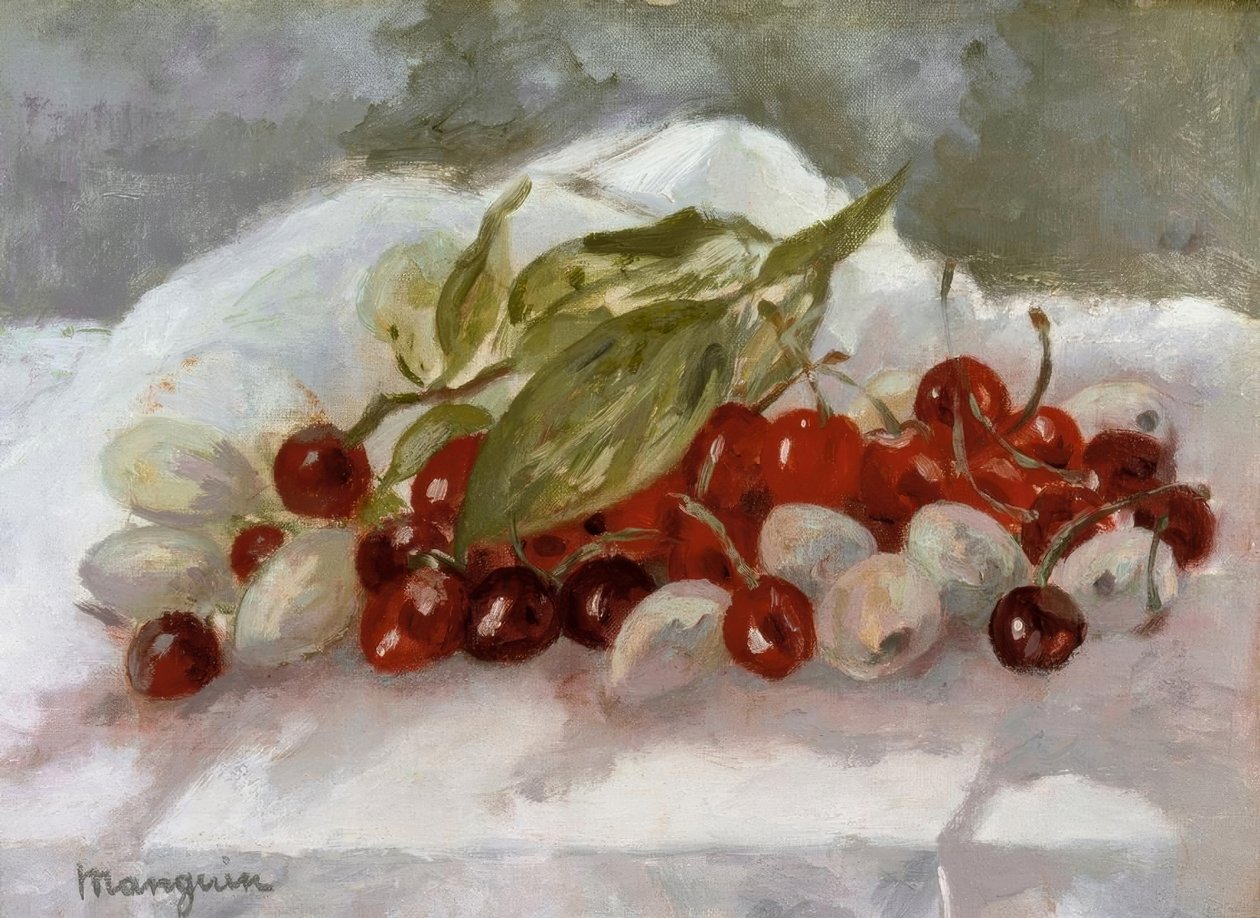 Natürmort: Kiraz ve ananas by Henri Charles Manguin